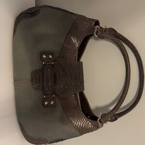 Tod's Olive and Dark Brown Leather Tote